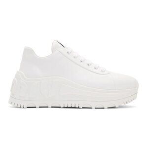 NWT Miu Miu Platform Low-top Sneakers White Leather Lace Up Sz 40